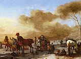 A Winter Landscape with Horse-Drawn Sleds by Philips Wouwerman